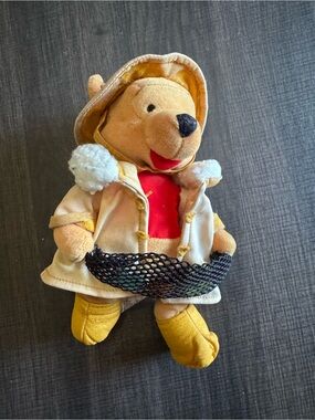 Vintage Winnie The Pooh In Raincoat Disney Store Plush